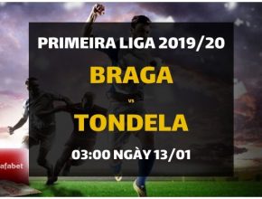 Kèo bóng đá: Sporting Braga - CD Tondela (03h00 ngày 13/01)