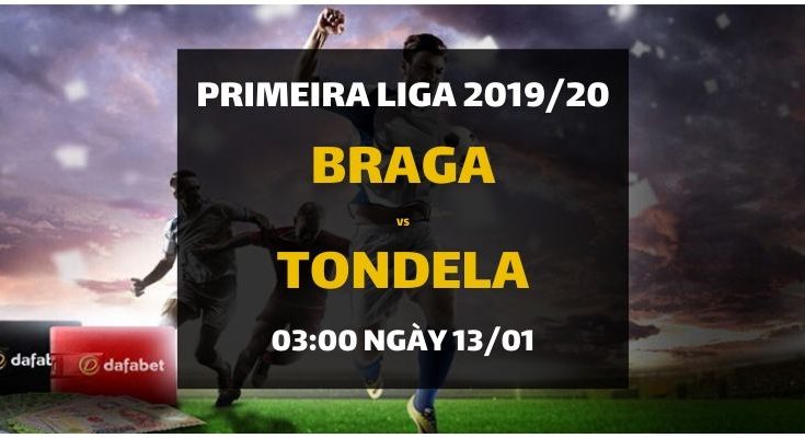 Kèo bóng đá: Sporting Braga - CD Tondela (03h00 ngày 13/01)